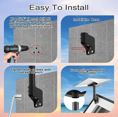 Starlink Gen 4/4X/V3 Roof & Wall Mount Kit, 360° Rotatable Adjustable Mount for Starlink Standard Dish - Horizon Endless