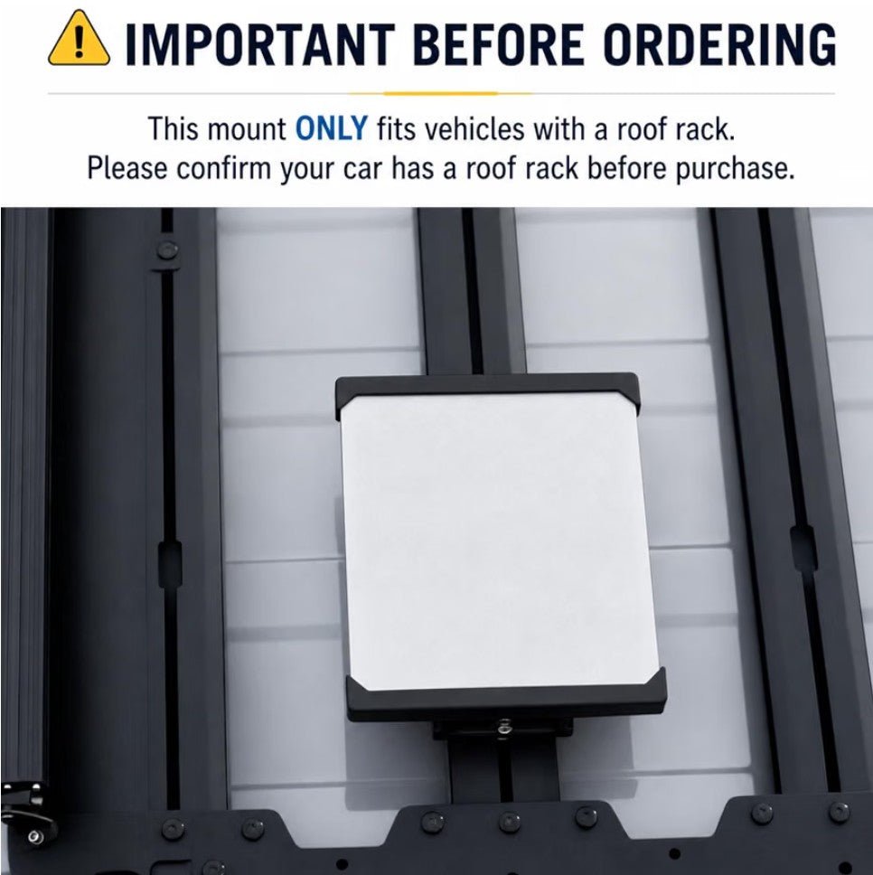 Starlink Mini Roof Rack Mount for T‑Slot & T‑Track Crossbars – Secure Low‑Profile Installation - Horizon Endless
