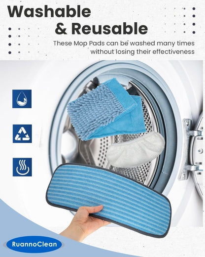 Steam Mop Pads Compatible with GOATCLEAN/Wagner Steam Cleaner Steam Cleaner Pads Compatilbe with TVD/STEAMBOT/Wagner 915e, Microfiber & Chenille & Fabric Bonnet Steam Pads -2+2+4 Pack - Horizon Endless