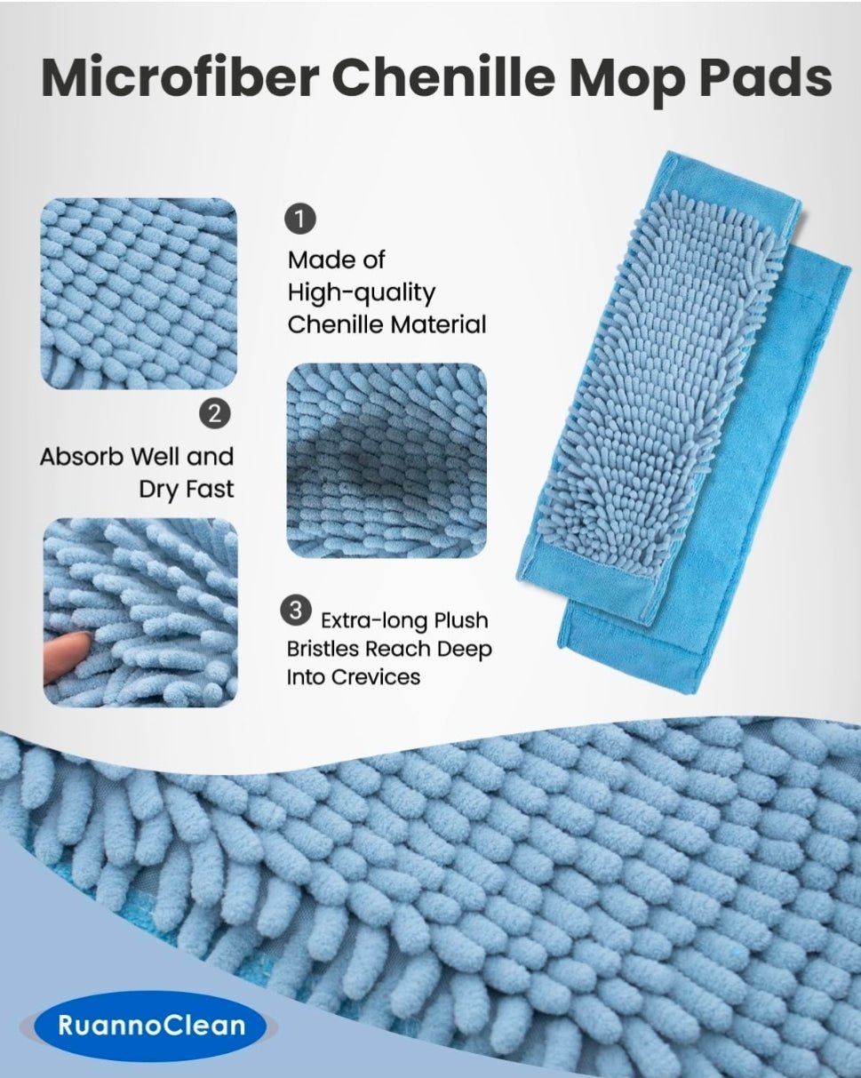 Steam Mop Pads Compatible with GOATCLEAN/Wagner Steam Cleaner Steam Cleaner Pads Compatilbe with TVD/STEAMBOT/Wagner 915e, Microfiber & Chenille & Fabric Bonnet Steam Pads -2+2+4 Pack - Horizon Endless