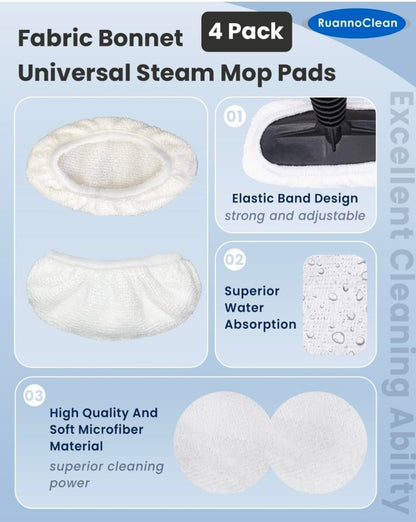 Steam Mop Pads Compatible with GOATCLEAN/Wagner Steam Cleaner Steam Cleaner Pads Compatilbe with TVD/STEAMBOT/Wagner 915e, Microfiber & Chenille & Fabric Bonnet Steam Pads -2+2+4 Pack - Horizon Endless