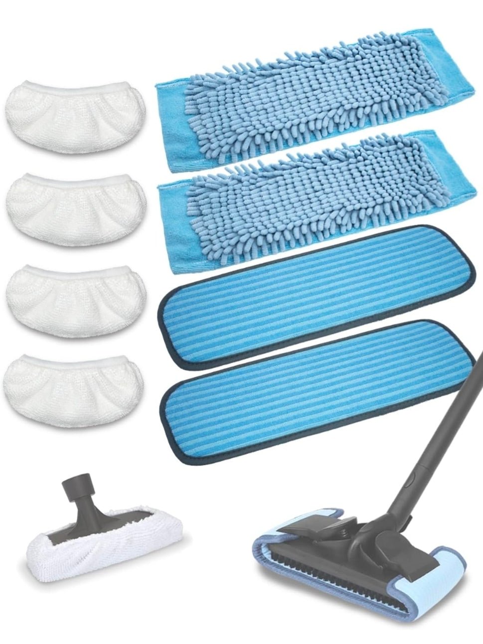 Steam Mop Pads Compatible with GOATCLEAN/Wagner Steam Cleaner Steam Cleaner Pads Compatilbe with TVD/STEAMBOT/Wagner 915e, Microfiber & Chenille & Fabric Bonnet Steam Pads -2+2+4 Pack - Horizon Endless