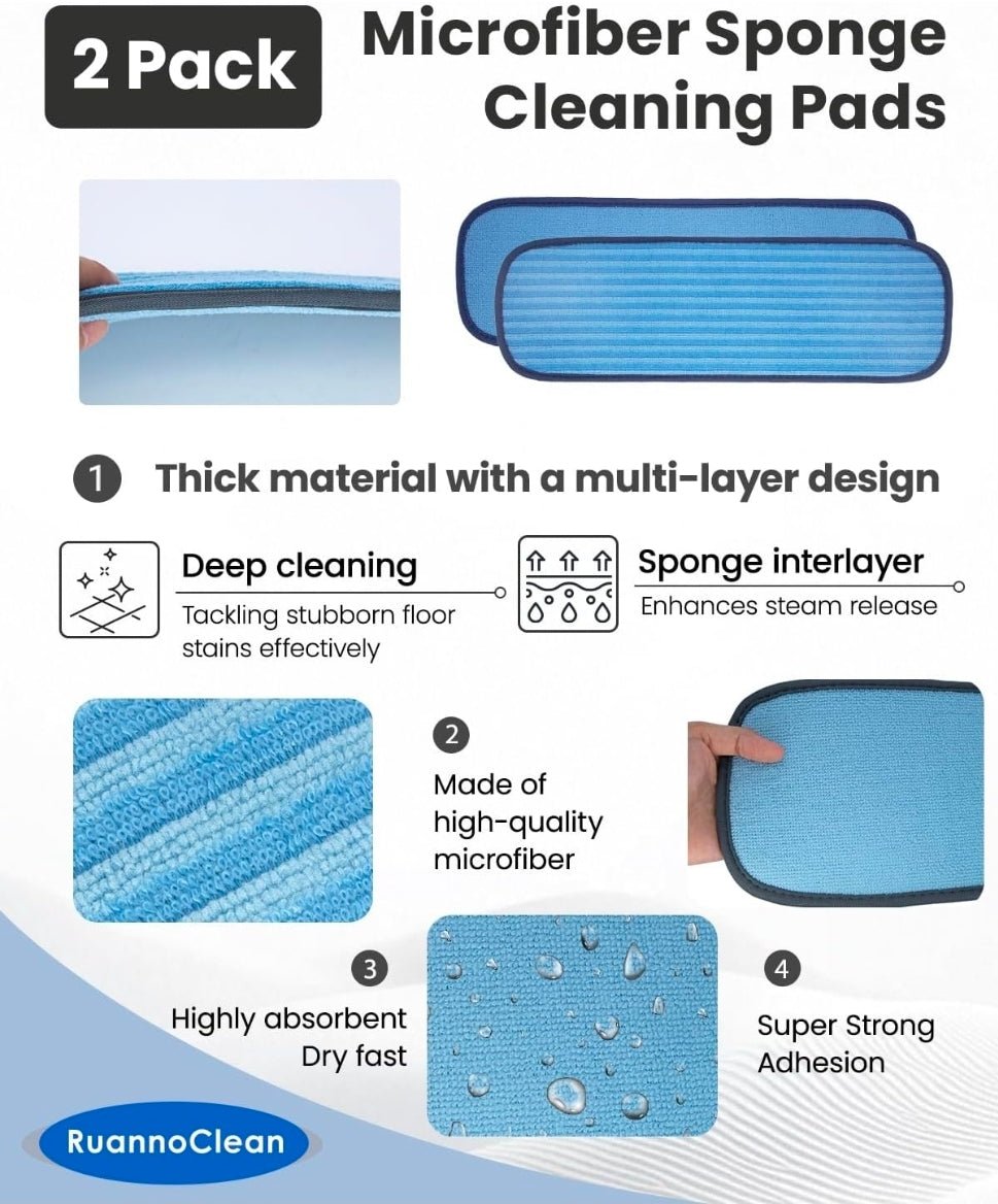 Steam Mop Pads Compatible with GOATCLEAN/Wagner Steam Cleaner Steam Cleaner Pads Compatilbe with TVD/STEAMBOT/Wagner 915e, Microfiber & Chenille & Fabric Bonnet Steam Pads -2+2+4 Pack - Horizon Endless