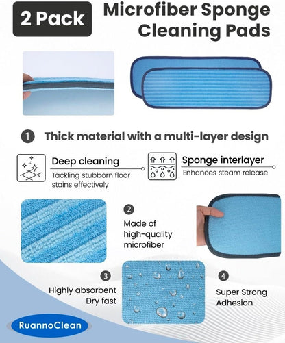 Steam Mop Pads Compatible with GOATCLEAN/Wagner Steam Cleaner Steam Cleaner Pads Compatilbe with TVD/STEAMBOT/Wagner 915e, Microfiber & Chenille & Fabric Bonnet Steam Pads -2+2+4 Pack - Horizon Endless