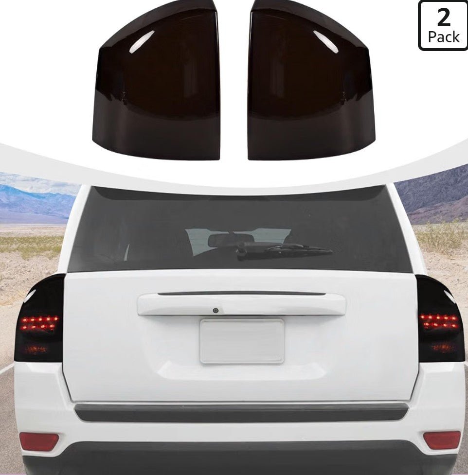 Tail Light Cover Guard Trim Bezels for Jeep Compass 2011-2016 – Smoked Black - Horizon Endless