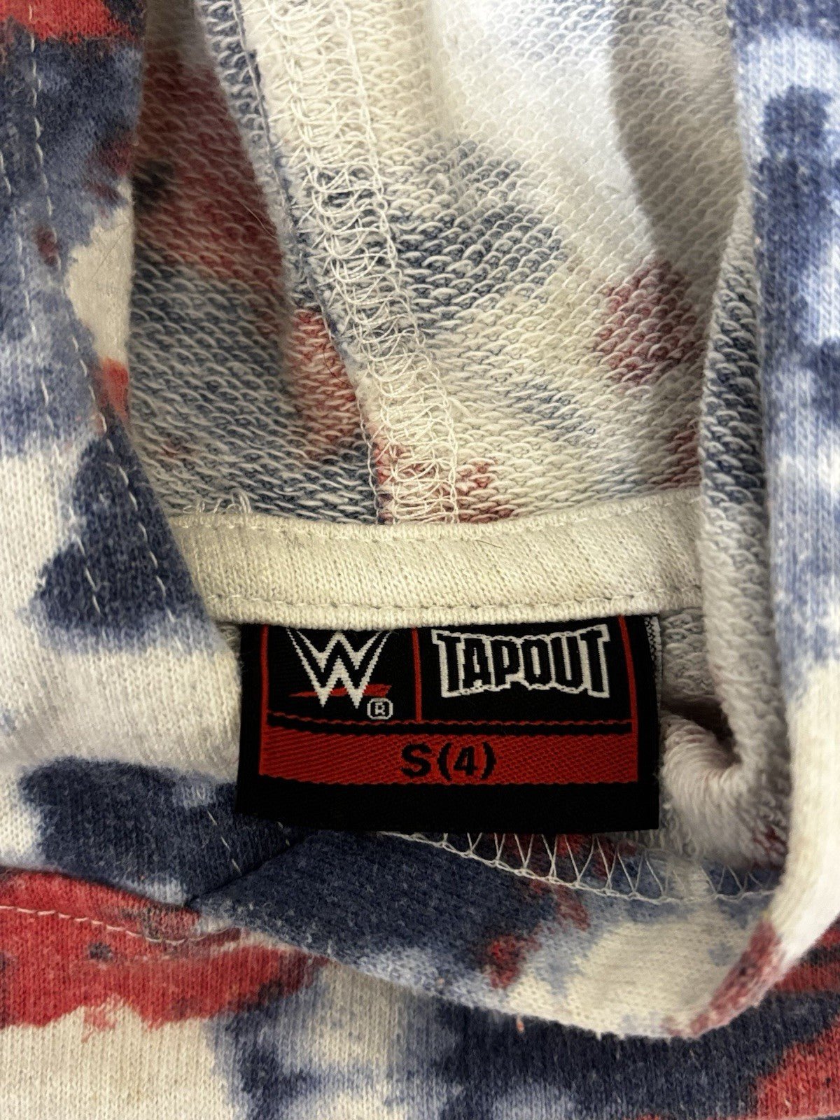 Tapout WWE Boys Youth Hoodie Size 4 Small Blue & Red Tie-Dye LS Pullover - Horizon Endless