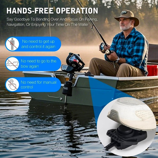 Trolling Motor Foot Control Switch, 12V-24V 50A DC, IP65 Waterproof, Anti-Stick, Non-Slip Marine-Grade Corrosion-Resistant Pedal for Manual Trolling Motors - Horizon Endless