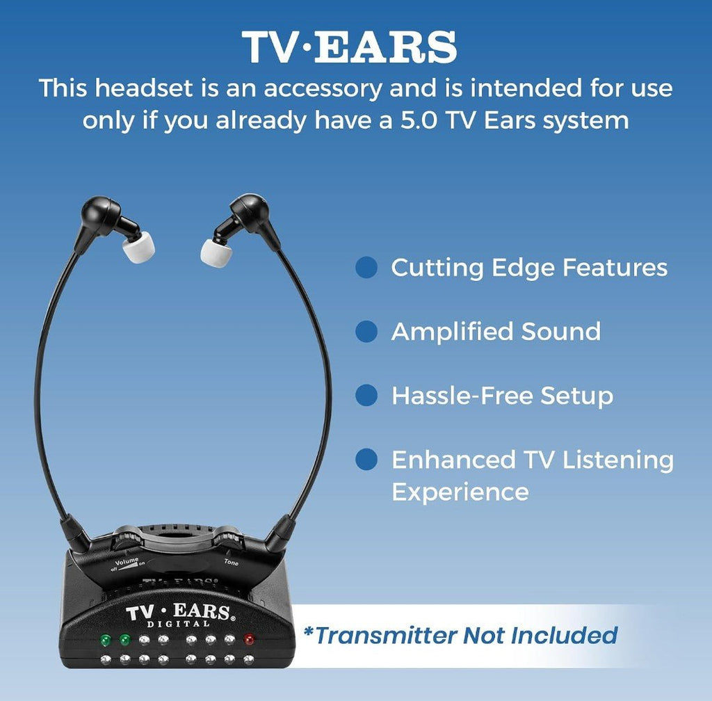 TV·Ears Additional Wireless Headset Compatible w/ 5.0 Analog & Digital Systems - Horizon Endless