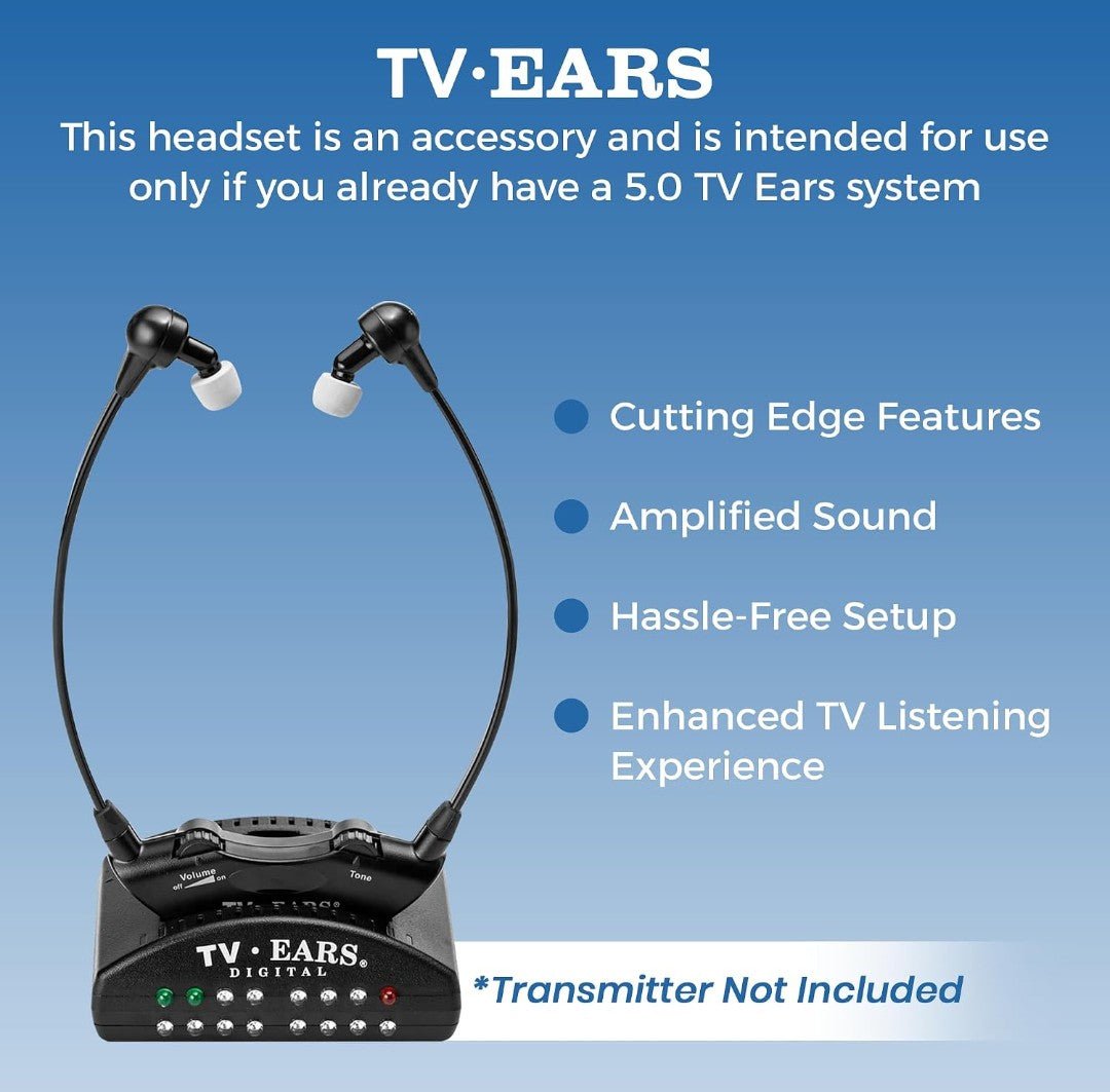 TV·Ears Additional Wireless Headset Compatible w/ 5.0 Analog & Digital Systems - Horizon Endless