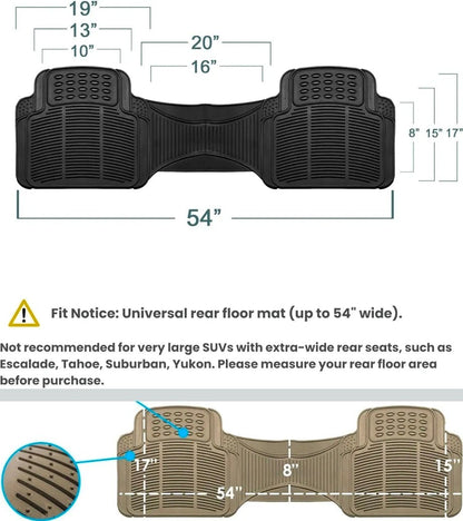Universal Heavy Duty Car Mats - All Weather Rubber Floor Mats for SUVs & Trucks - Horizon Endless