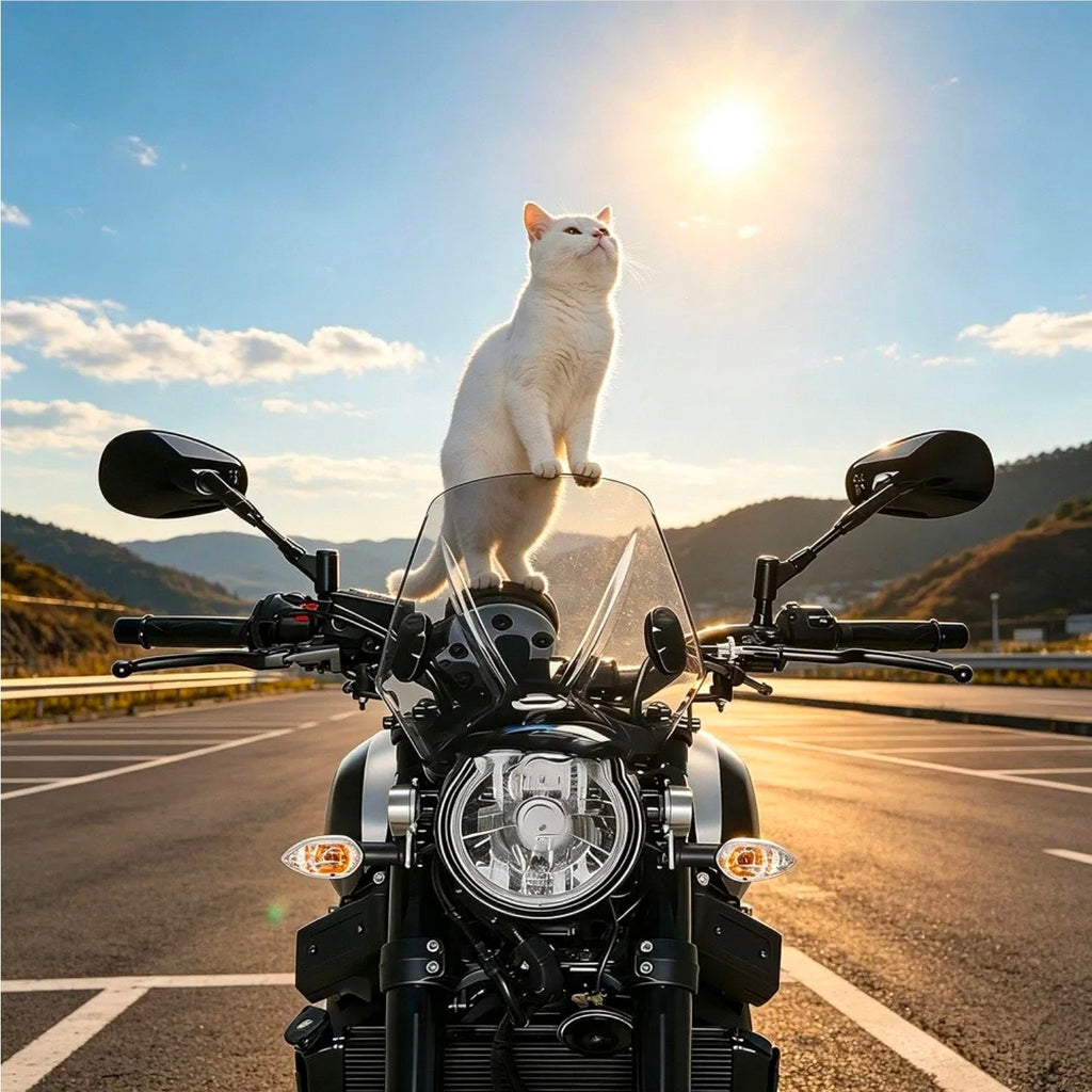 Universal Motorcycle Windshield for BMW Yamaha, Gray Windscreen Replacement - Horizon Endless