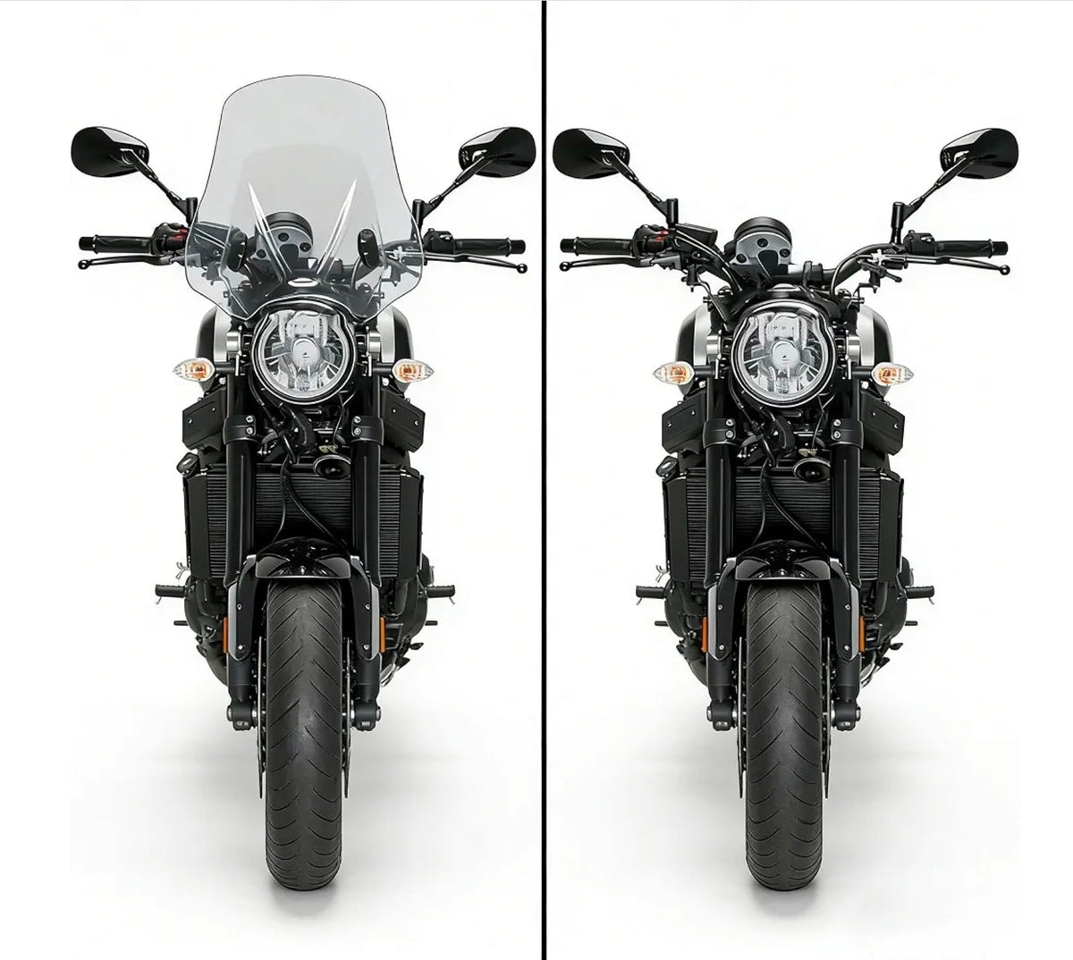 Universal Motorcycle Windshield for BMW Yamaha, Gray Windscreen Replacement - Horizon Endless