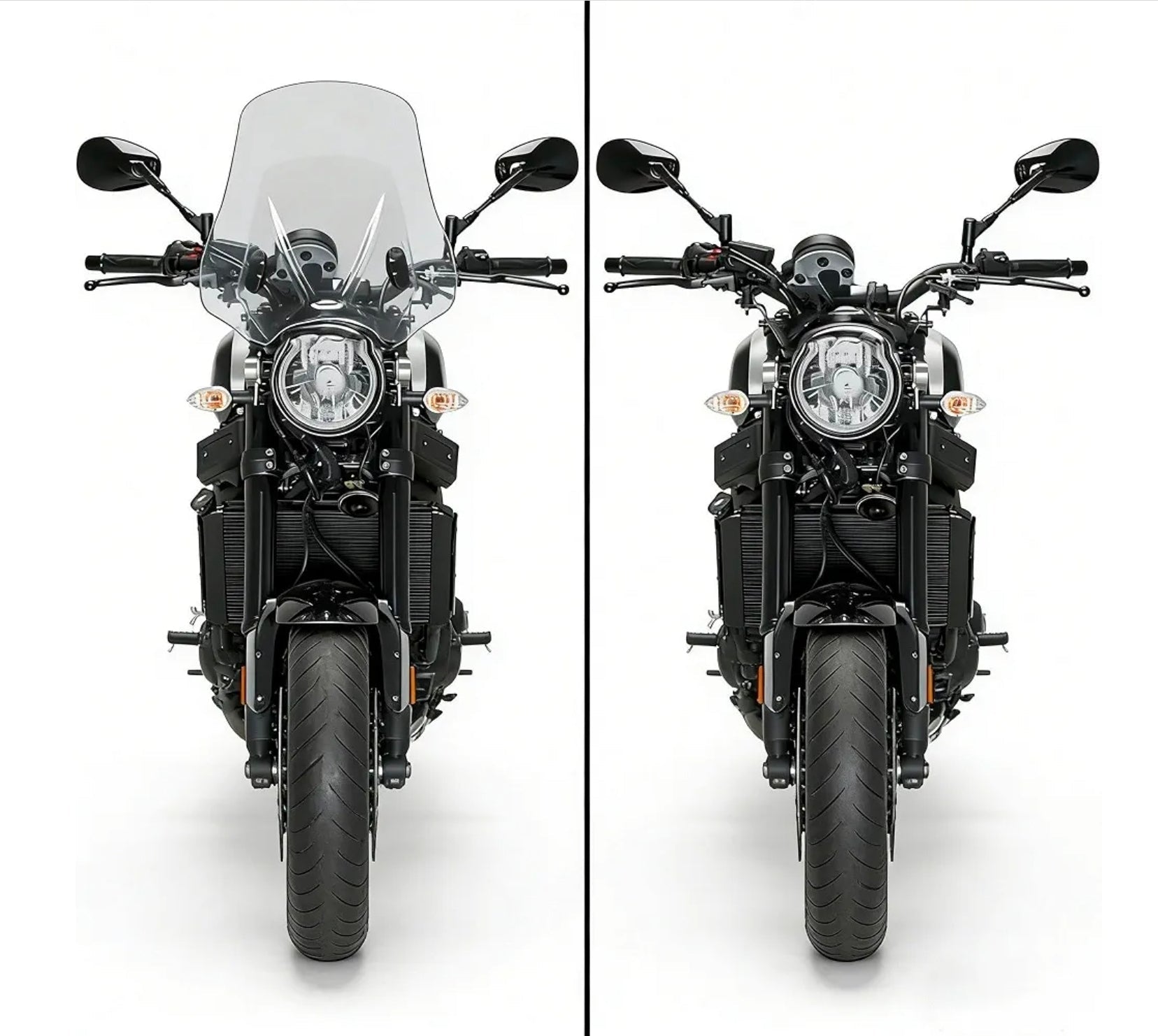 Universal Motorcycle Windshield for BMW Yamaha, Gray Windscreen Replacement - Horizon Endless