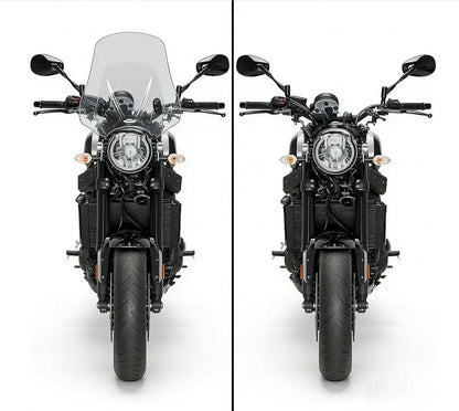 Universal Motorcycle Windshield for BMW Yamaha, Gray Windscreen Replacement - Horizon Endless