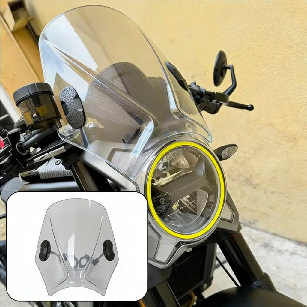 Universal Motorcycle Windshield for BMW Yamaha, Gray Windscreen Replacement - Horizon Endless