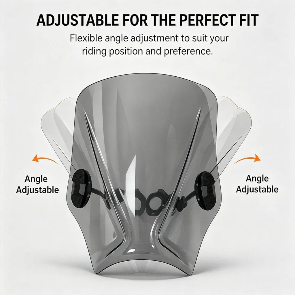 Universal Motorcycle Windshield for BMW Yamaha, Gray Windscreen Replacement - Horizon Endless