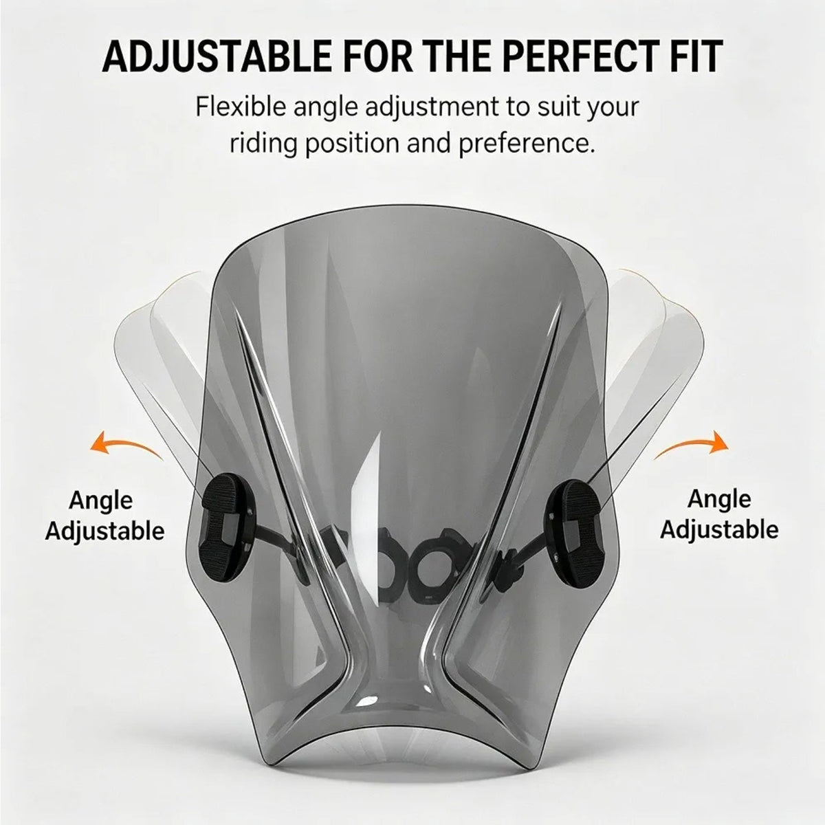 Universal Motorcycle Windshield for BMW Yamaha, Gray Windscreen Replacement - Horizon Endless