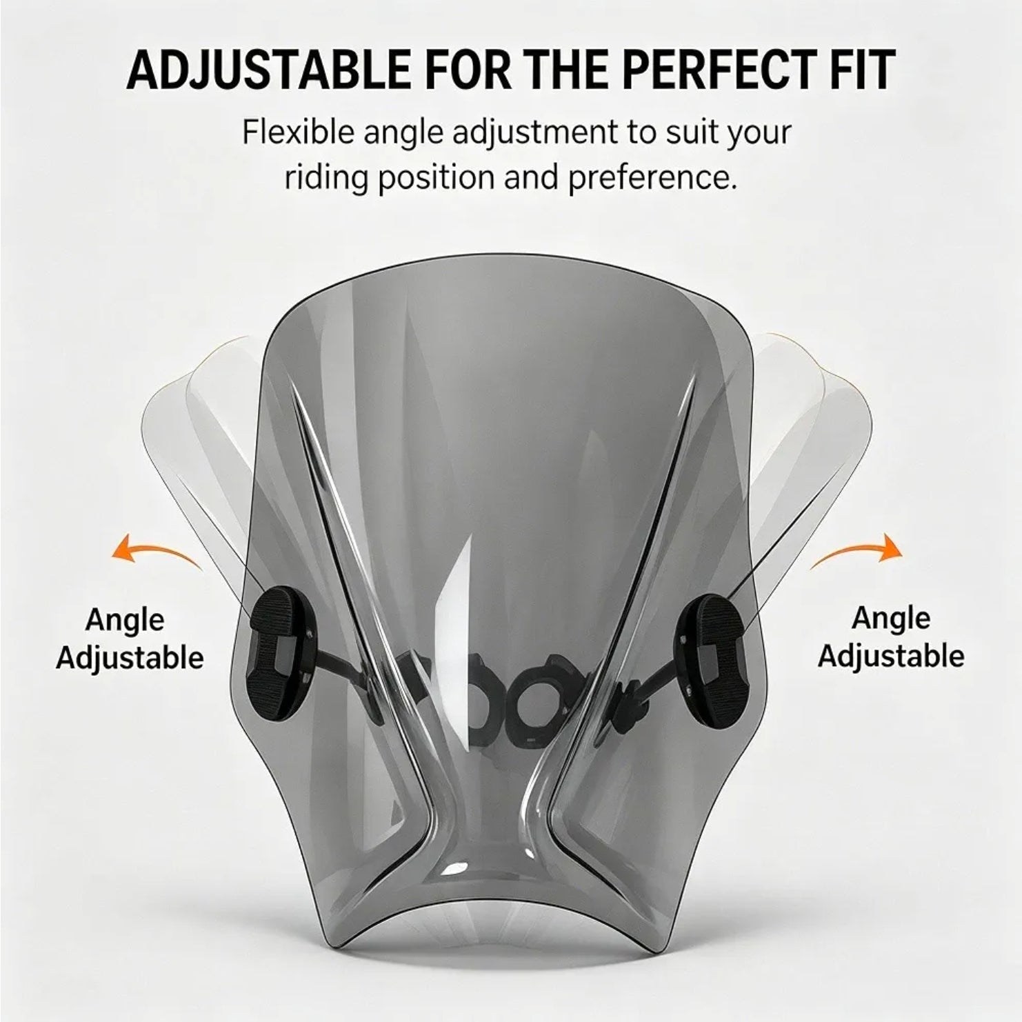 Universal Motorcycle Windshield for BMW Yamaha, Gray Windscreen Replacement - Horizon Endless
