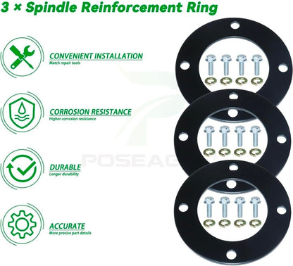 High-Strength Deck Spindle Rings + Bolts for John Deere Lawn Tractors (3 Pack) - Horizon Endless