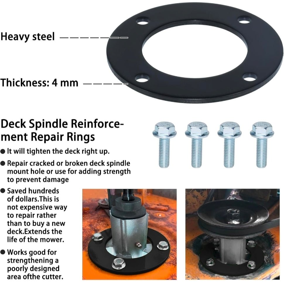 High-Strength Deck Spindle Rings + Bolts for John Deere Lawn Tractors (3 Pack) - Horizon Endless