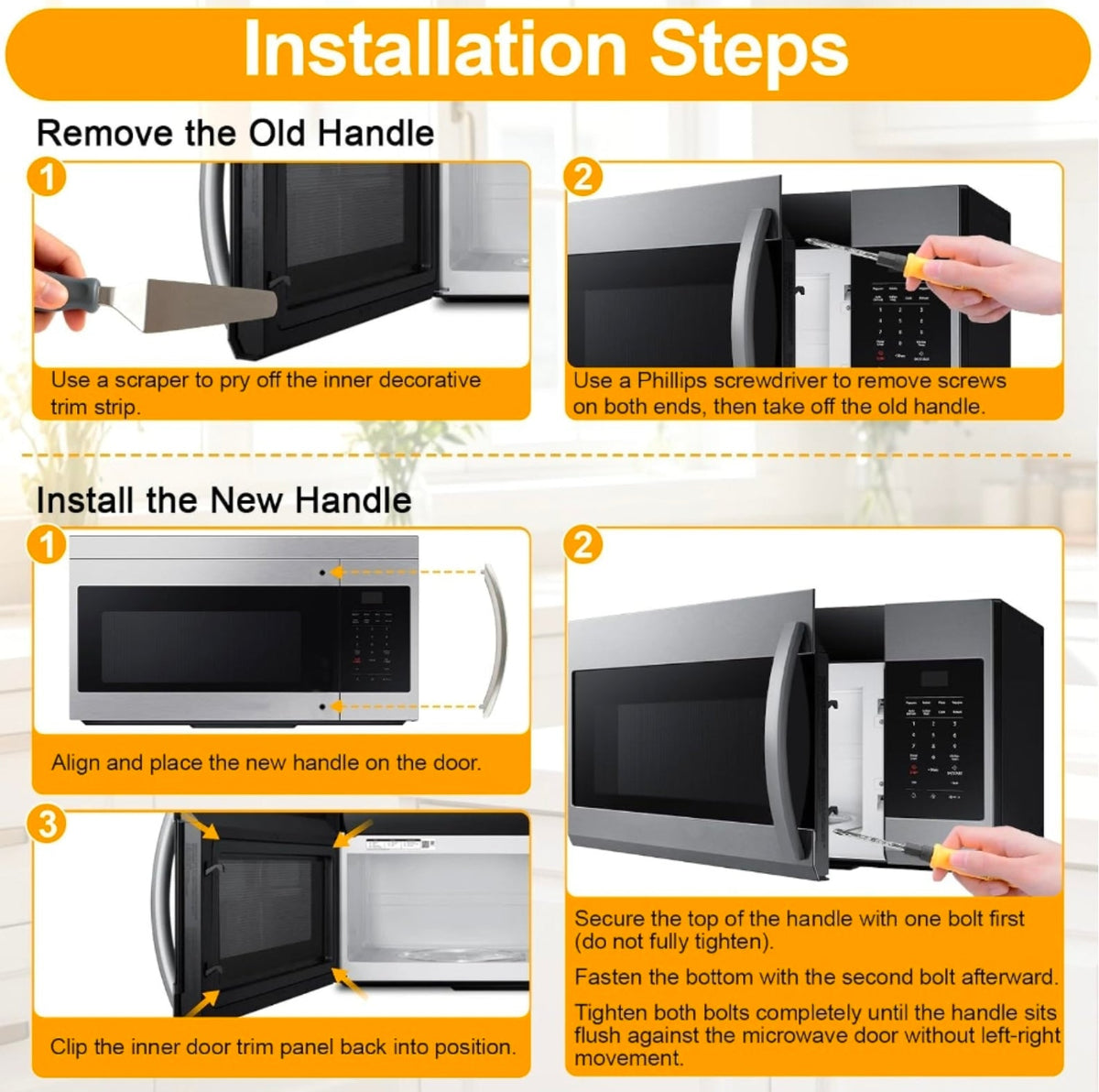 Samsung Microwave Handle Replacement, ME16A4021AS OEM Part for Easy Upgrade - Horizon Endless