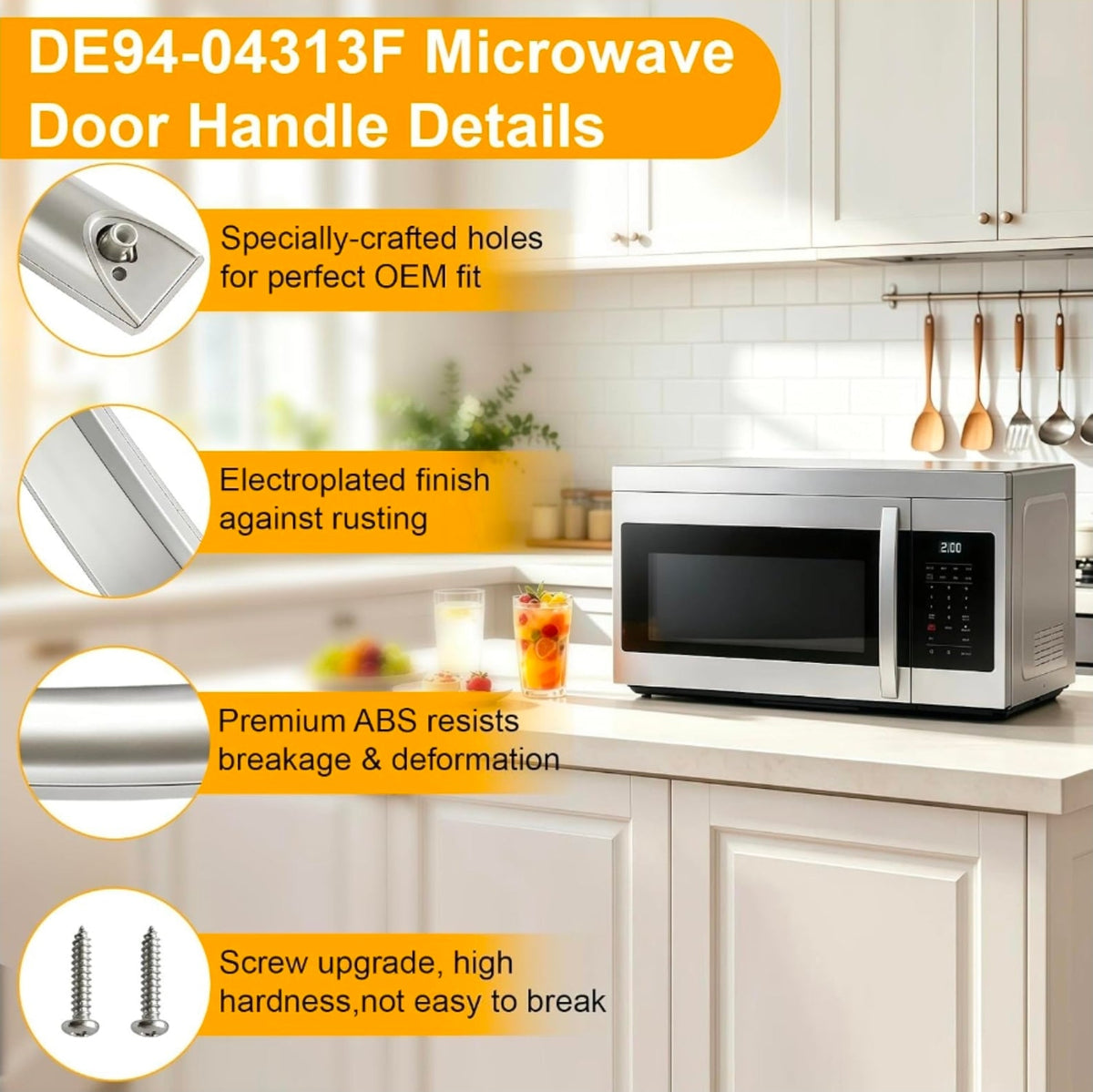 Samsung Microwave Handle Replacement, ME16A4021AS OEM Part for Easy Upgrade - Horizon Endless
