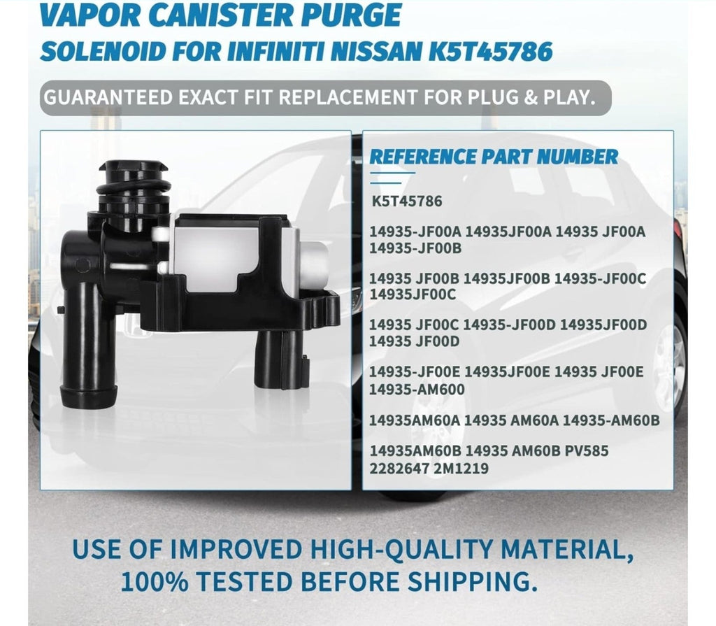 Vapor Canister Purge Valve Solenoid Compatible with Infiniti EX35 FX35 FX45 - Horizon Endless