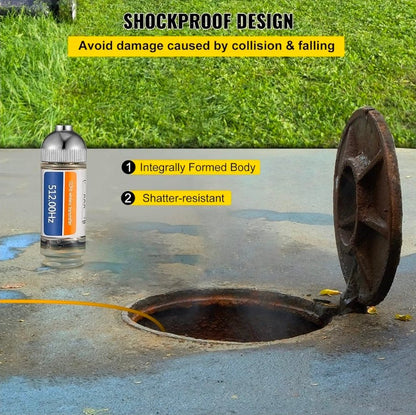 VEVOR 512 Hertz Sonde, Flushable, Remote Transmitter for Underground Pipe Location, Waterproof Wireless Endoscope with 2 Connectors - Horizon Endless