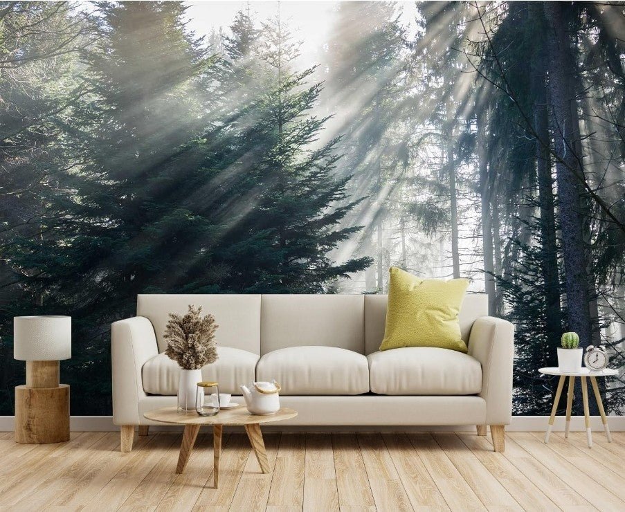 Vintage Forest Wall Mural 170"W X 108"H Wall Paper for Bedroom Adhesive Not Incl - Horizon Endless