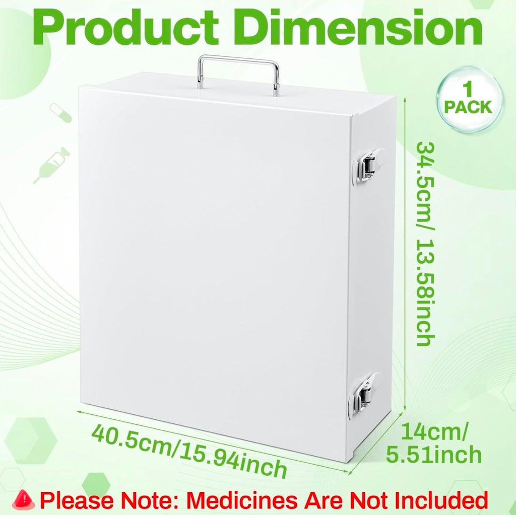 Wall Mount First Aid Cabinet, Spacious Metal Med Box with Pockets, Large Capacity Storage - Horizon Endless