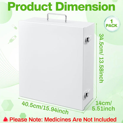 Wall Mount First Aid Cabinet, Spacious Metal Med Box with Pockets, Large Capacity Storage - Horizon Endless