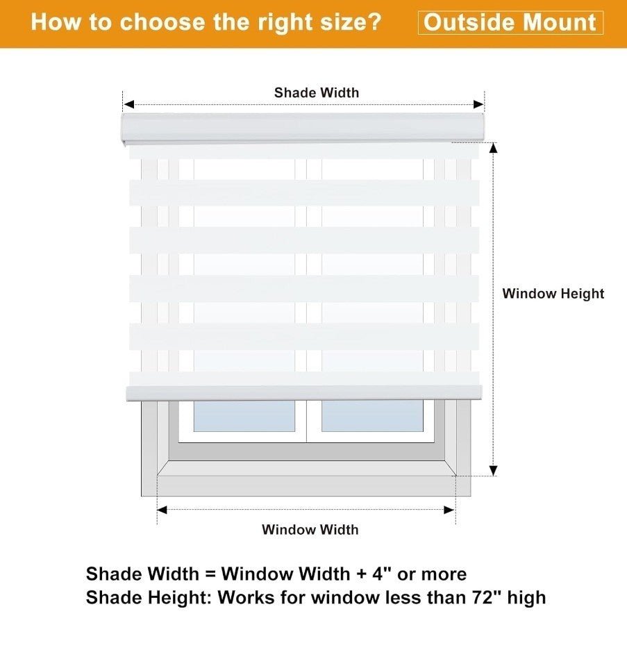 White 52" x 72" Cordless Zebra Blinds for Windows Light Filtering Day And Night - Horizon Endless
