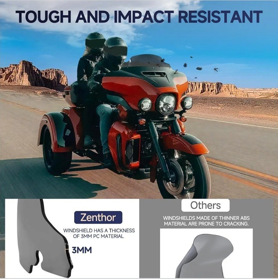 Windshield 7" Motorcycle Wave Windscreen 2014-2024 Fit for Harley Davidson Touri - Horizon Endless