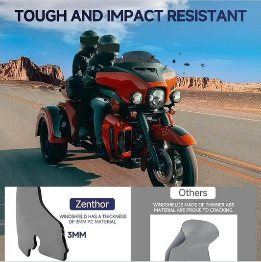 Windshield 7" Motorcycle Wave Windscreen 2014-2024 Fit for Harley Davidson Touri - Horizon Endless