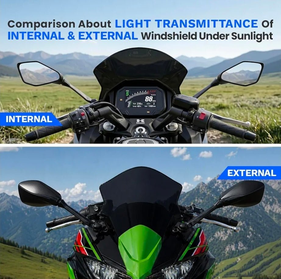 Windshield for Ninja650 ER6F 2020-2026, Motorcycle Front Fairing Windscreen Deflector Protector for Ninja 650 ER-6F Accessories (Black) - Horizon Endless