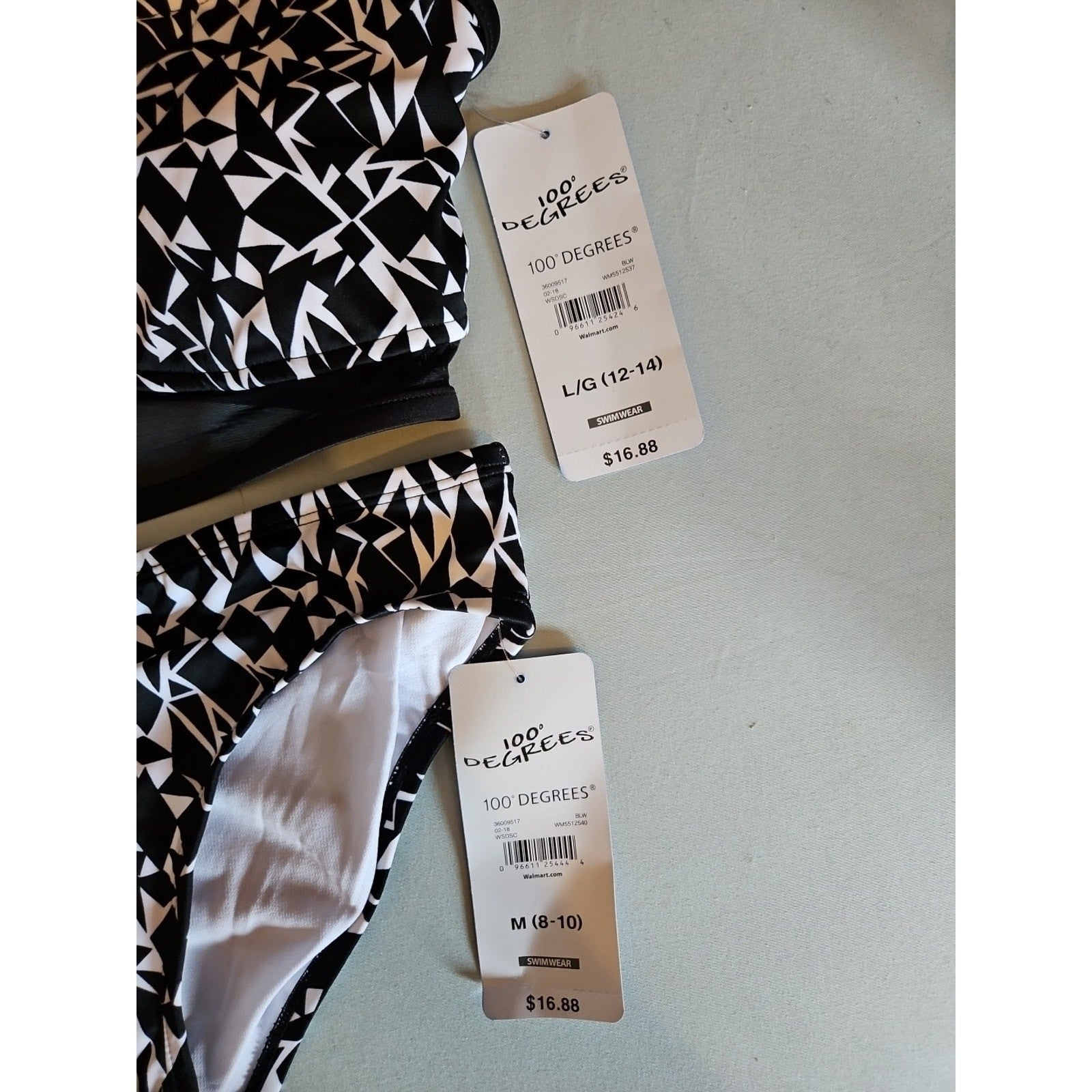 WOMENS 100 DEGREES 2-PC BRALETTE TOP & BOTTOM SET SWIMSUIT NWT (Read Description - Horizon Endless