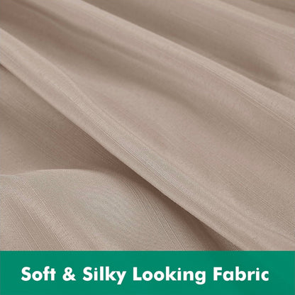 Wrap Around Queen Size Bed Skirt Split Corner 15" Drop-Elastic Dust Ruffle Light Camel Adjustable Pleated Bedskirt-Easy Fit Wrinkle Resistant Washable Bed Skirting-Master Guest Bedroom Rental Hotels - Horizon Endless