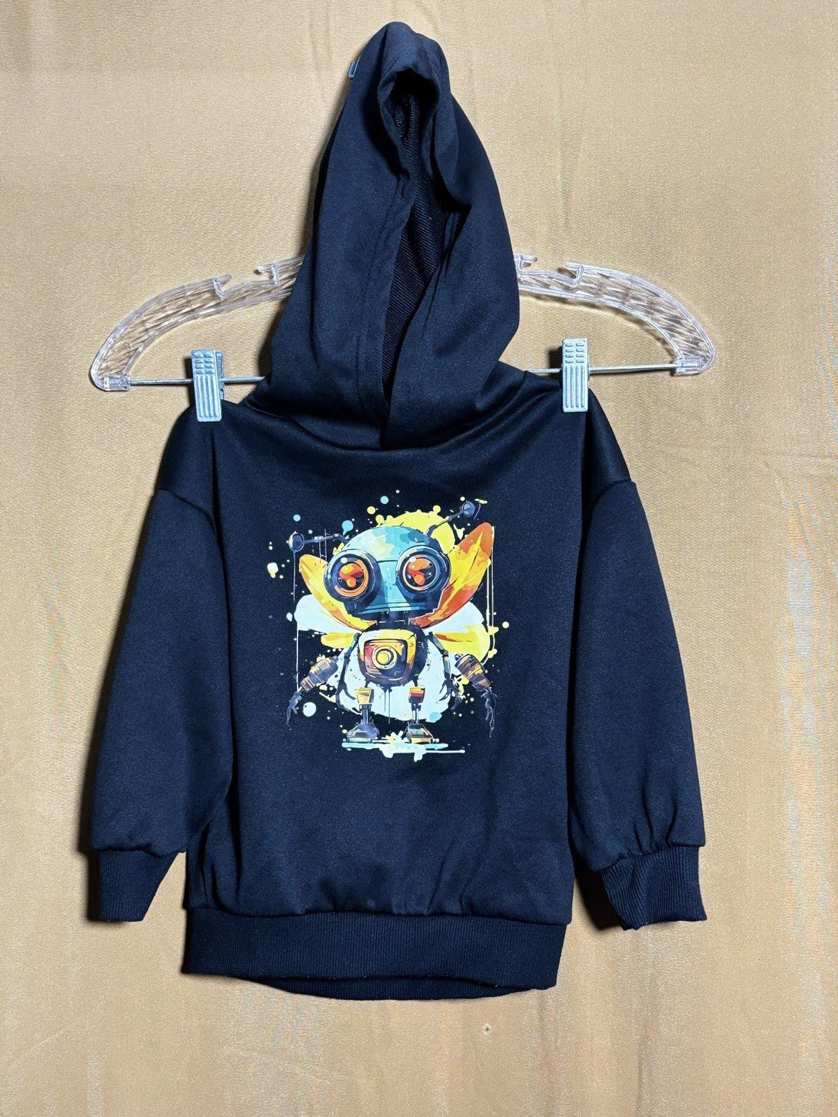 Youth 3-4 Black Robotic Bee Pullover Hoodie - Horizon Endless